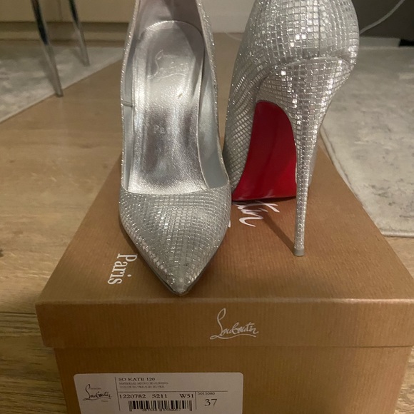 Christian Louboutin So Kate silver glitter size 37 - Picture 2 of 8